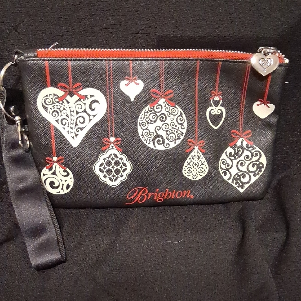 Brighton Black Wristlet with Red and White Ornaments